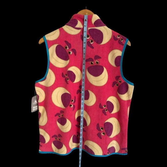 NWT Disney Parks size Large Pink Toy Story Lotso Fleece Zip Up Vest Jacket New - Picture 2 of 6